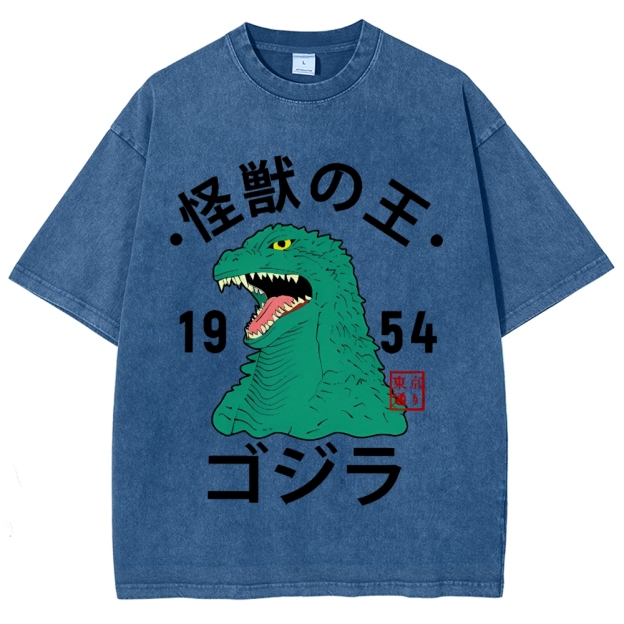 Godzilla Vintage Wash Japanese Design T-Shirt