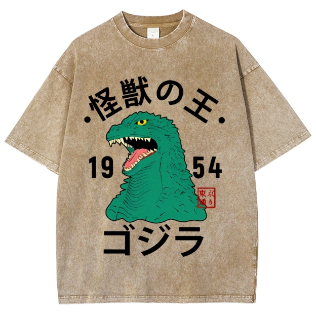 Godzilla Vintage Wash Japanese Design T-Shirt