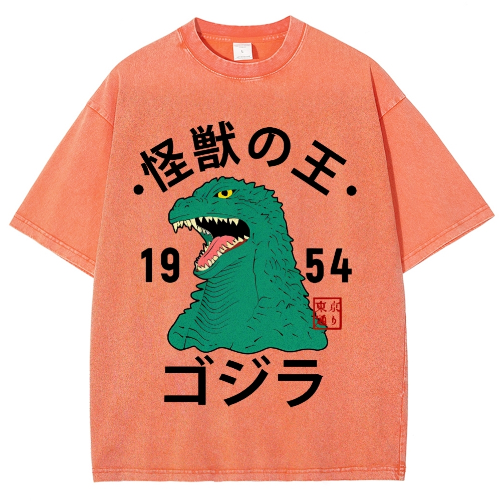 Godzilla Vintage Wash Japanese Design T-Shirt