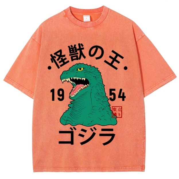 Godzilla Vintage Wash Japanese Design T-Shirt