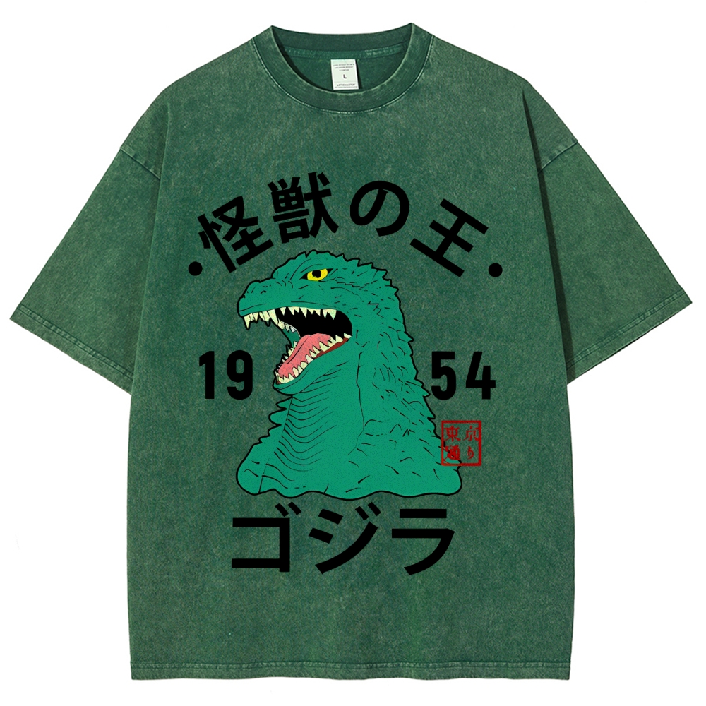 Godzilla Vintage Wash Japanese Design T-Shirt
