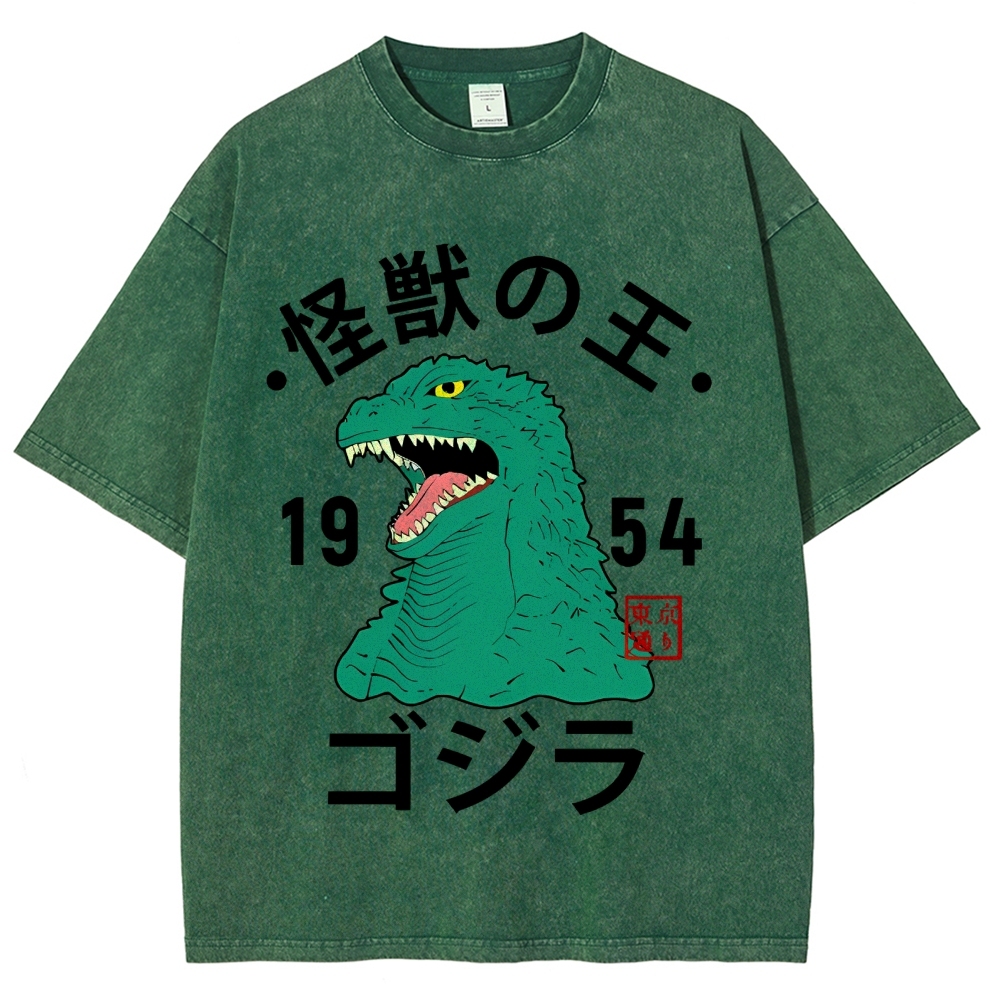 Godzilla Vintage Wash Japanese Design T-Shirt