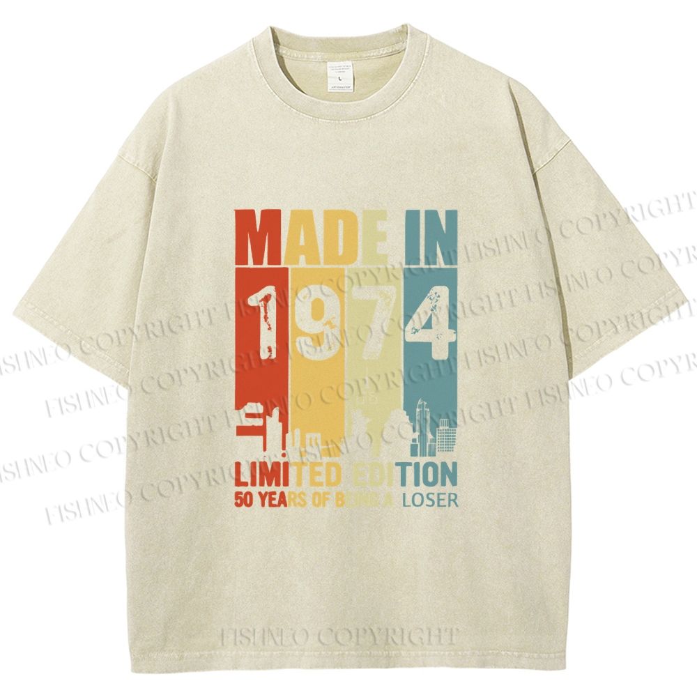 Unisex Vintage Rainbow Graffiti Printed Washed Tee