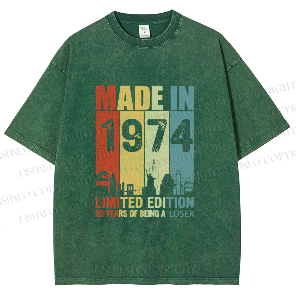 Unisex Vintage Rainbow Graffiti Printed Washed Tee