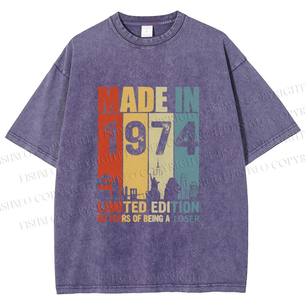 Unisex Vintage Rainbow Graffiti Printed Washed Tee