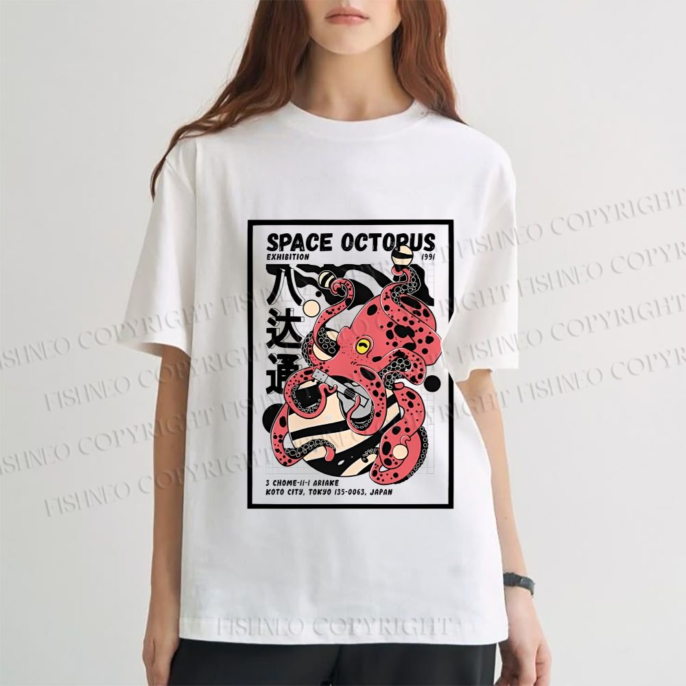 Unisex Japanese Octopus Classic Cotton T-shirt