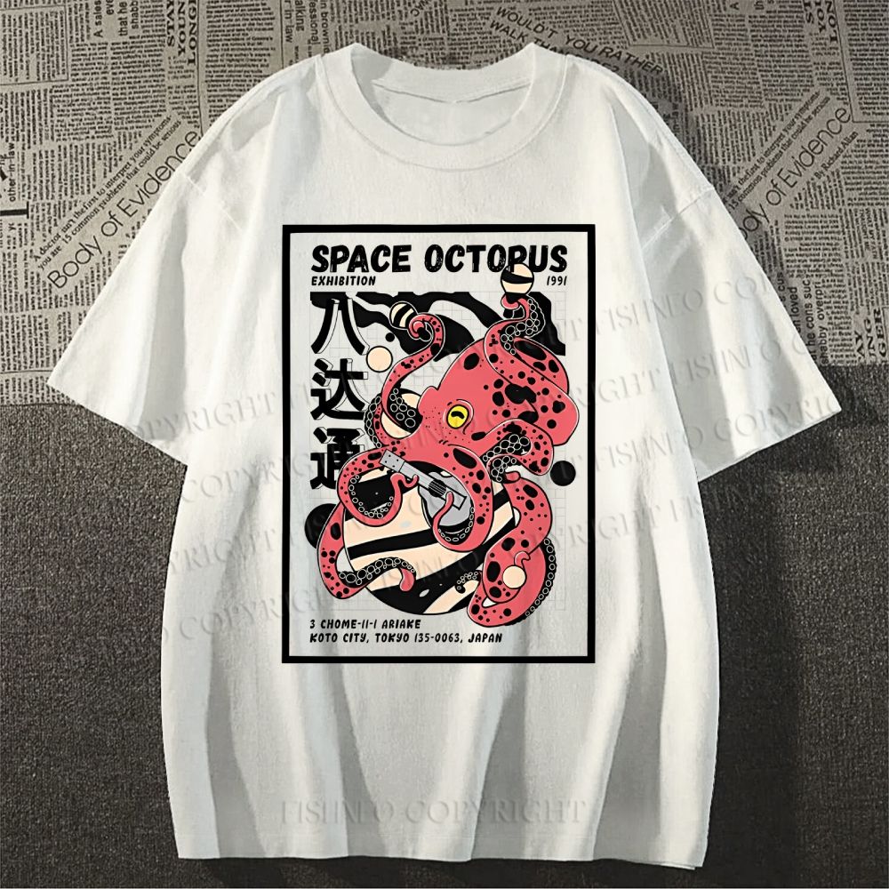Unisex Japanese Octopus Classic Cotton T-shirt