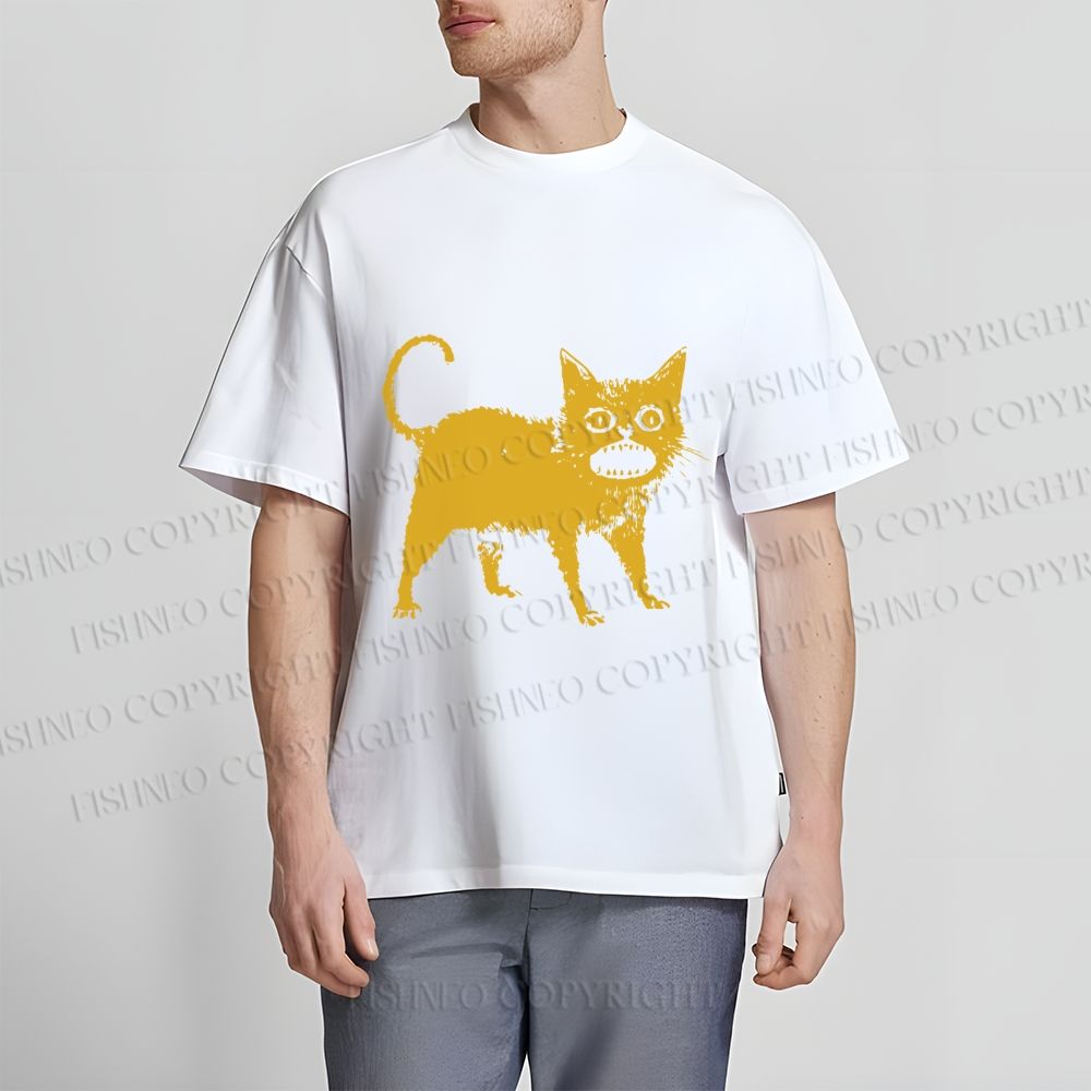 Unisex Horrible Japanese Cat Vintage Classic Cotton T-shirt