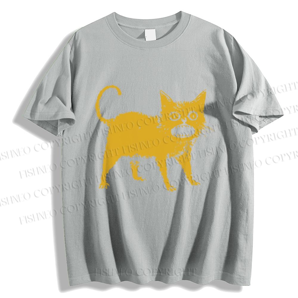 Unisex Horrible Japanese Cat Vintage Classic Cotton T-shirt