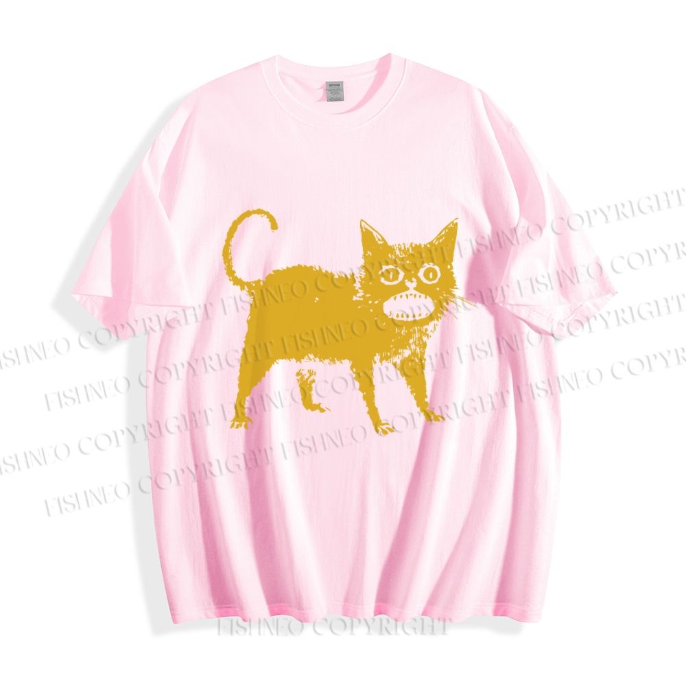 Unisex Horrible Japanese Cat Vintage Classic Cotton T-shirt