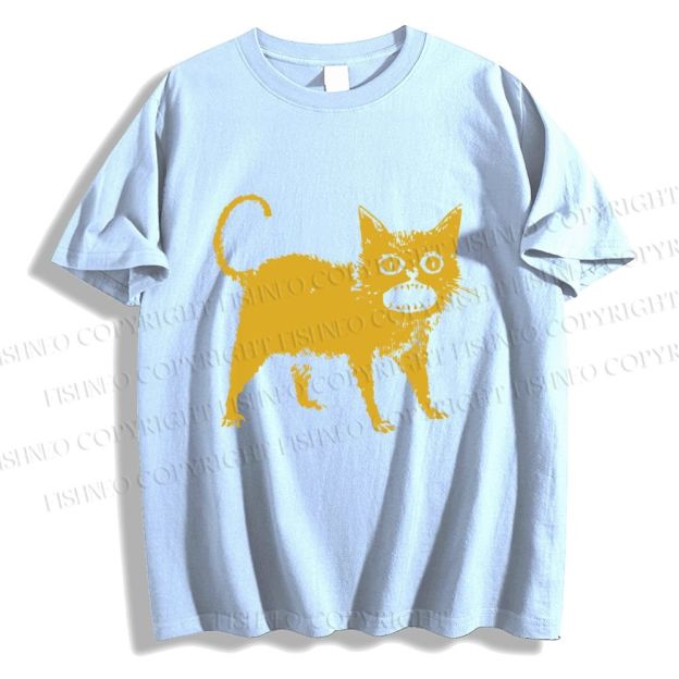 Unisex Horrible Japanese Cat Vintage Classic Cotton T-shirt