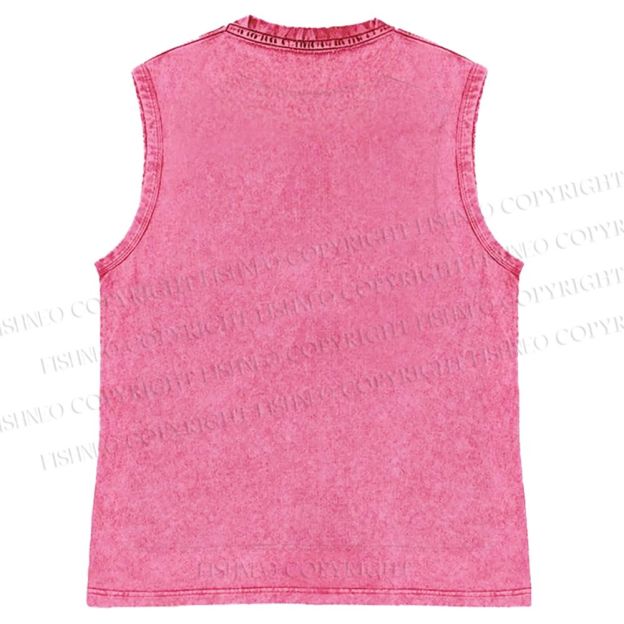 Unisex Vintage Tiger Graffiti Printed Washed Tank Top