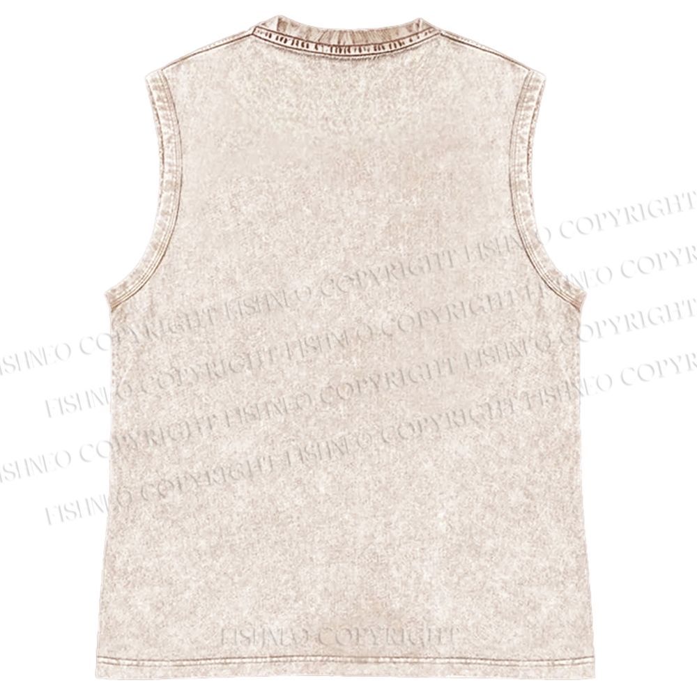 Unisex Rampaging Godzilla Printed Washed Tank Top