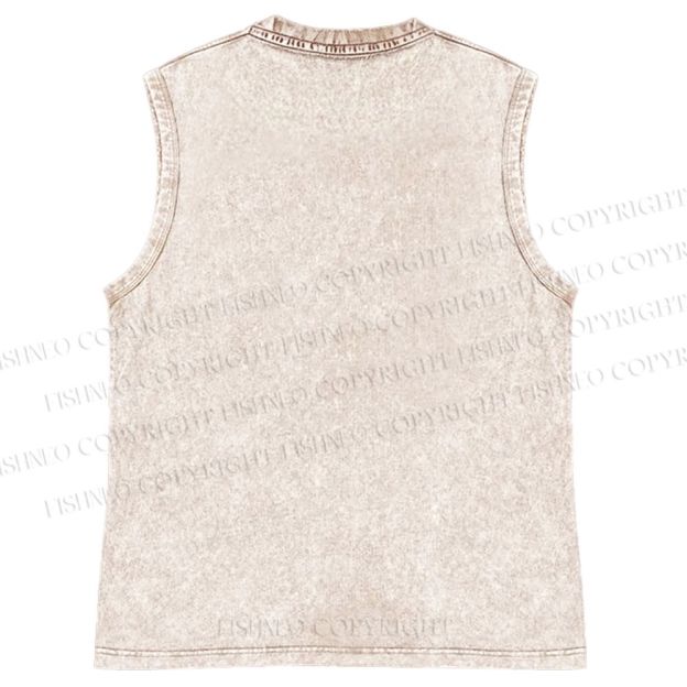 Unisex Rampaging Godzilla Printed Washed Tank Top