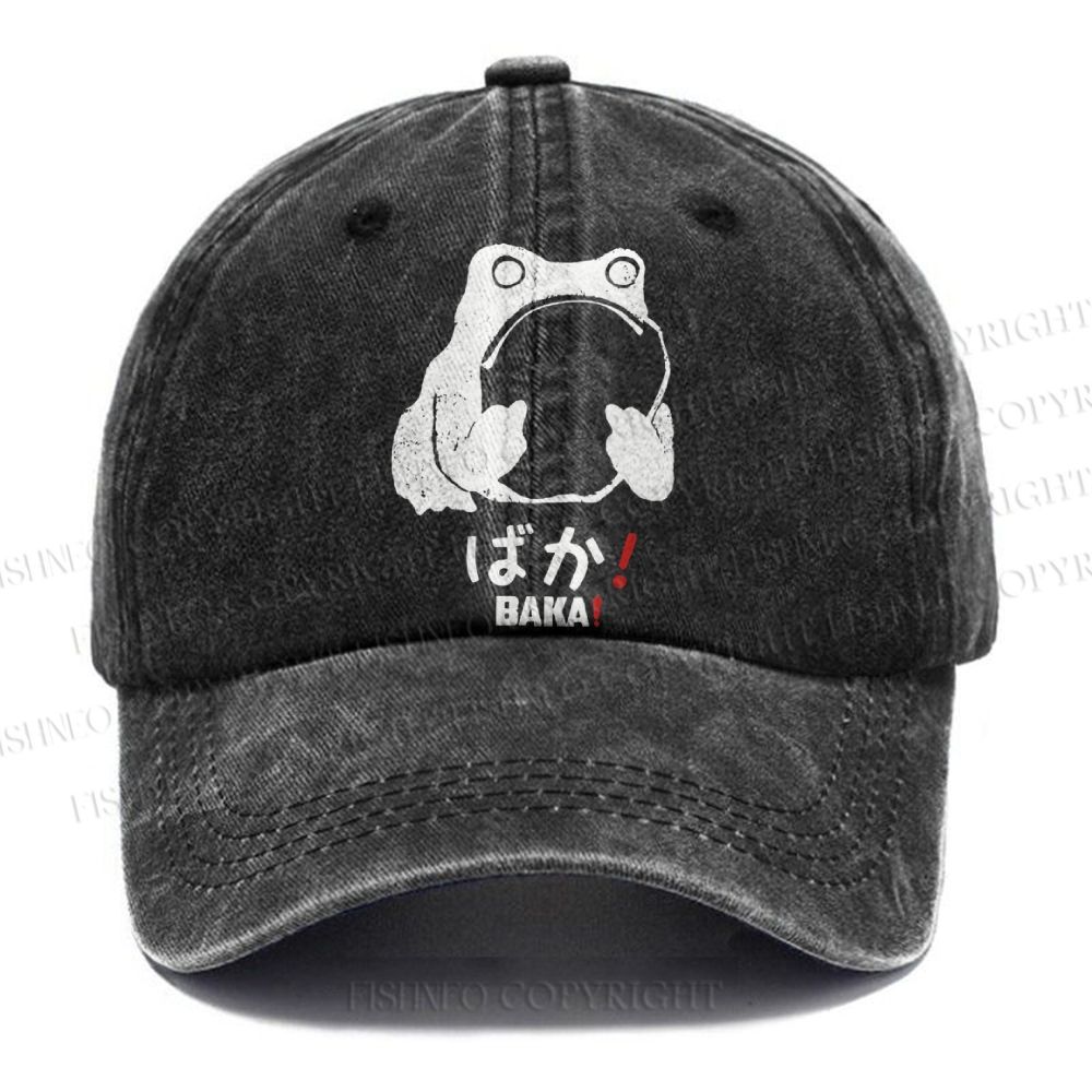Unisex Stupid Frog Vintage Casual Washed Cap