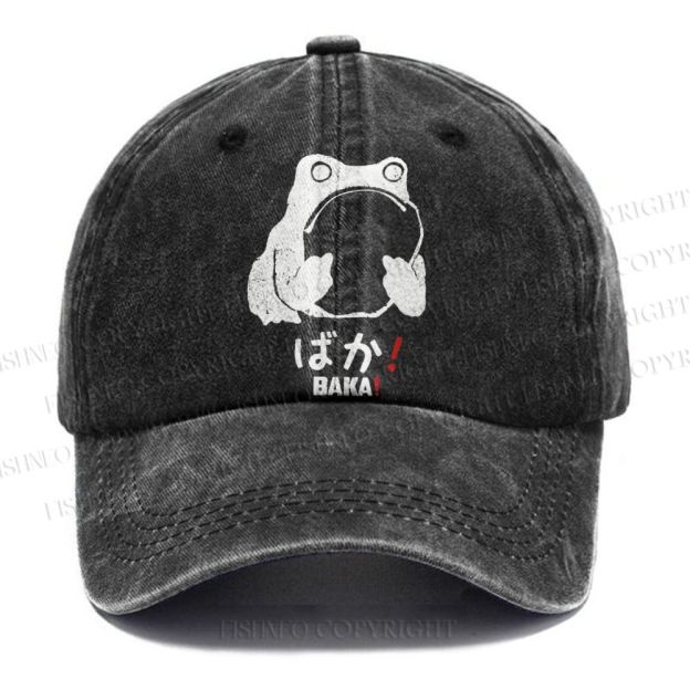 Unisex Stupid Frog Vintage Casual Washed Cap