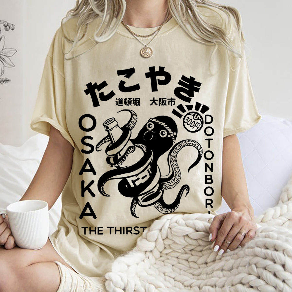 Osaka Thirsty Octopus Washed T-Shirt