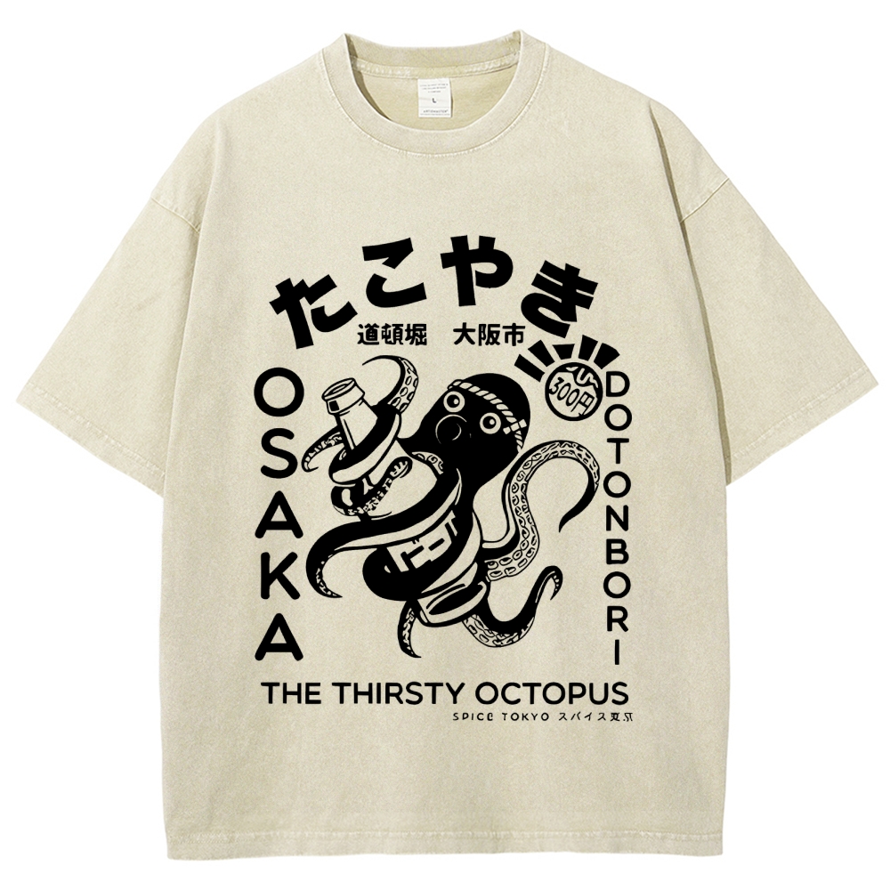 Osaka Thirsty Octopus Washed T-Shirt