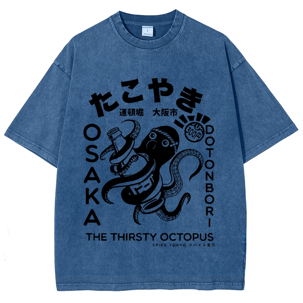 Osaka Thirsty Octopus Washed T-Shirt