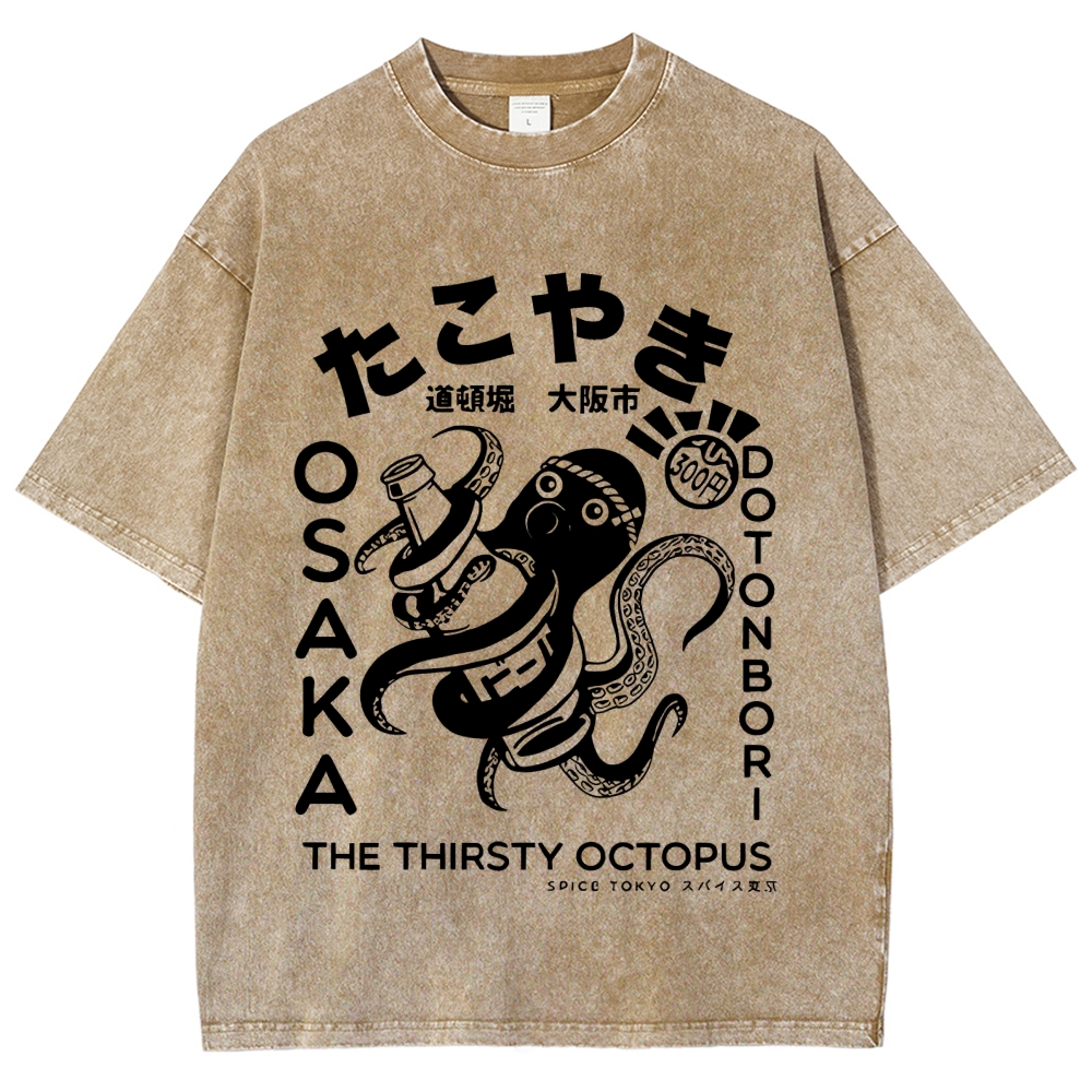 Osaka Thirsty Octopus Washed T-Shirt
