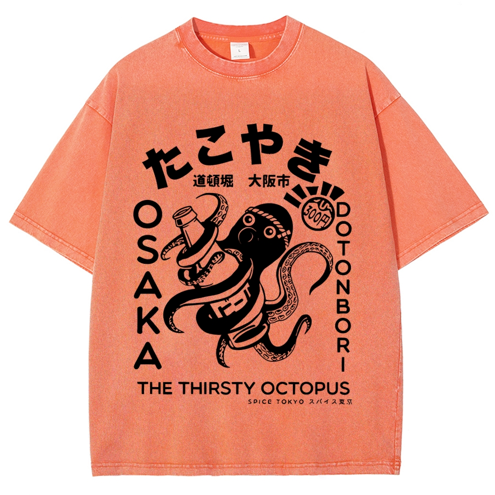 Osaka Thirsty Octopus Washed T-Shirt