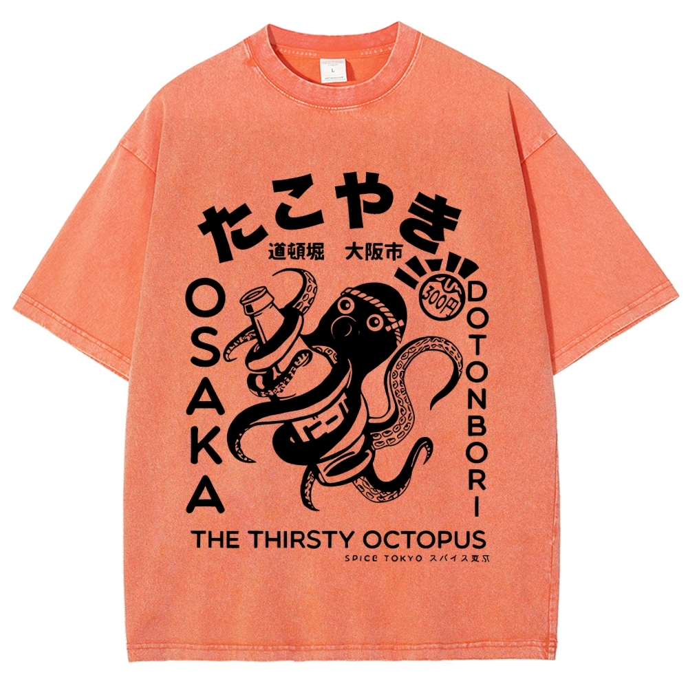 Osaka Thirsty Octopus Washed T-Shirt