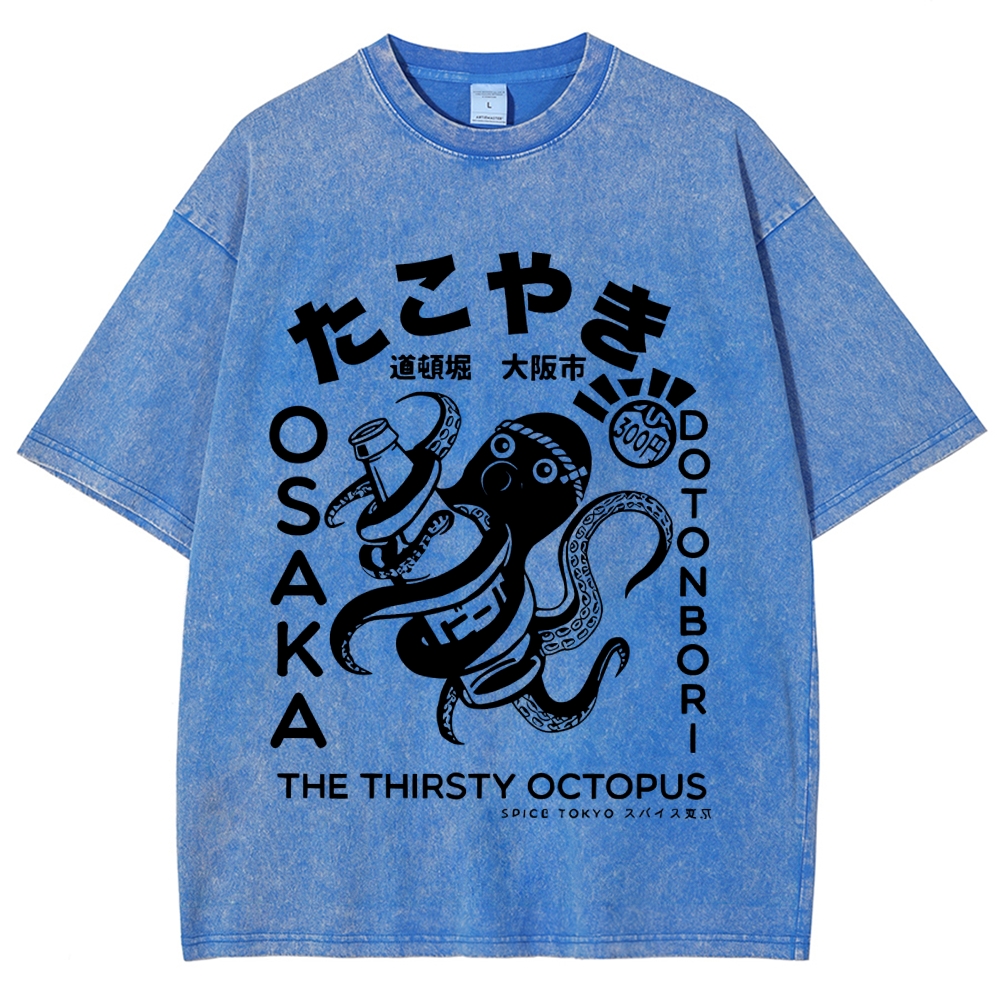 Osaka Thirsty Octopus Washed T-Shirt