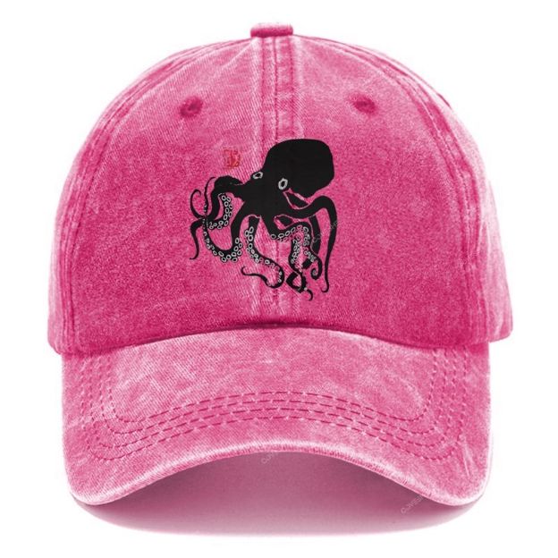 Unisex Vintage Casual Octopus Printed Washed Cap