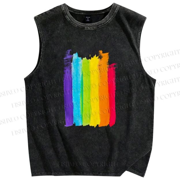 Unisex Pride Printed Washed Tank Top