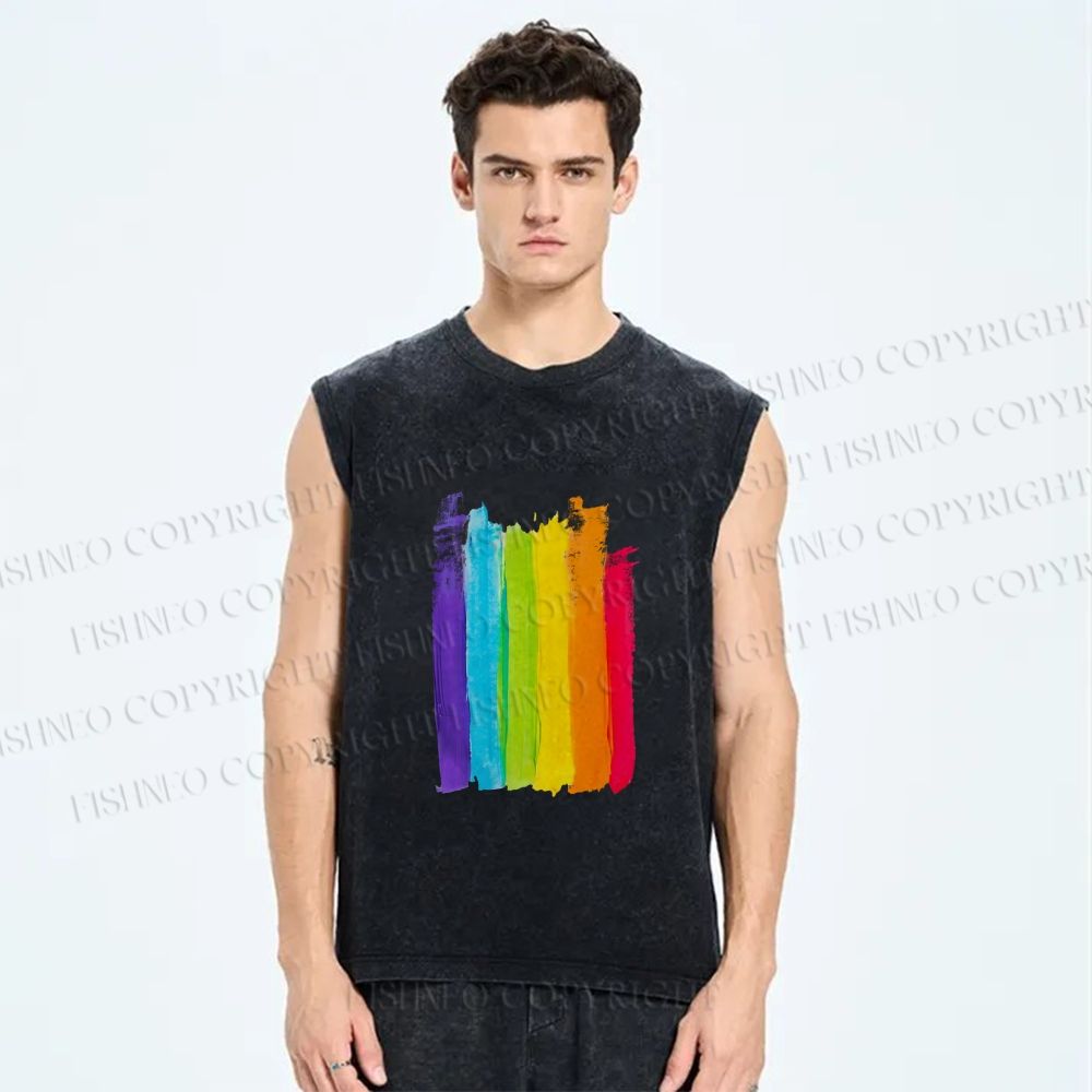 Unisex Pride Printed Washed Tank Top