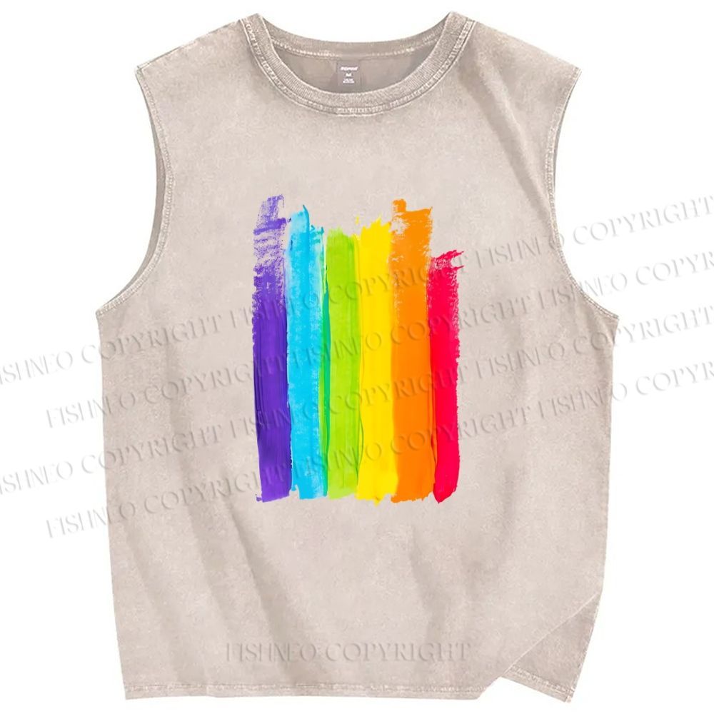 Unisex Pride Printed Washed Tank Top