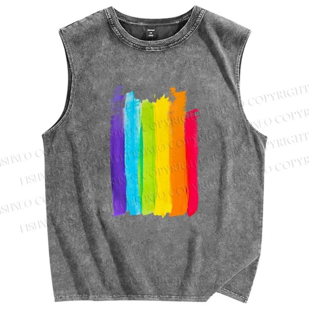 Unisex Pride Printed Washed Tank Top