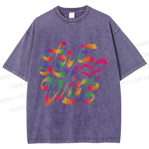 Unisex Pride Love Wins Printed Washed Tee