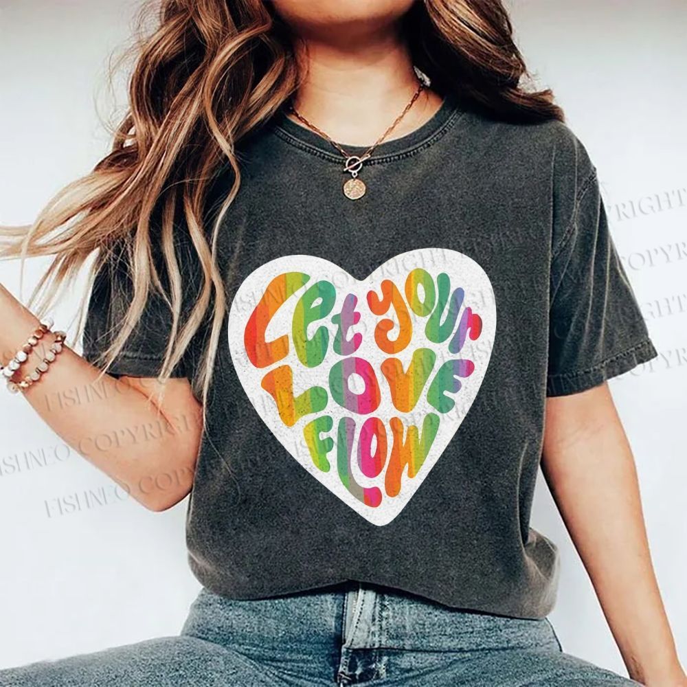Unisex Pride Let Your Love Flow Printed Washed Tee