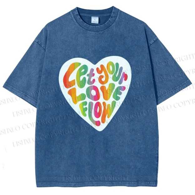 Unisex Pride Let Your Love Flow Printed Washed Tee