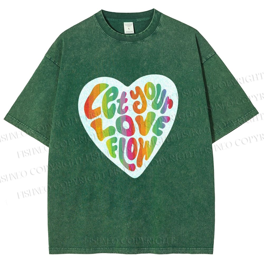 Unisex Pride Let Your Love Flow Printed Washed Tee