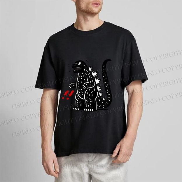Unisex Godzilla Graffiti Classic Cotton T-shirt