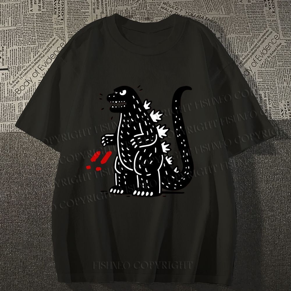Unisex Godzilla Graffiti Classic Cotton T-shirt