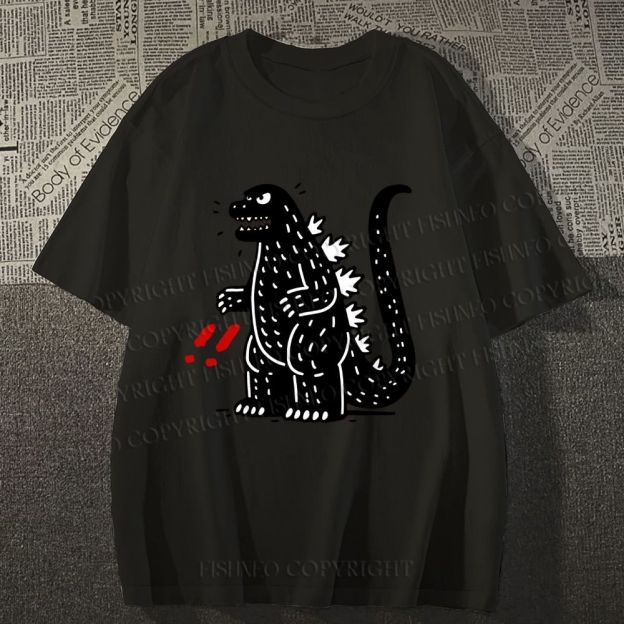Unisex Godzilla Graffiti Classic Cotton T-shirt