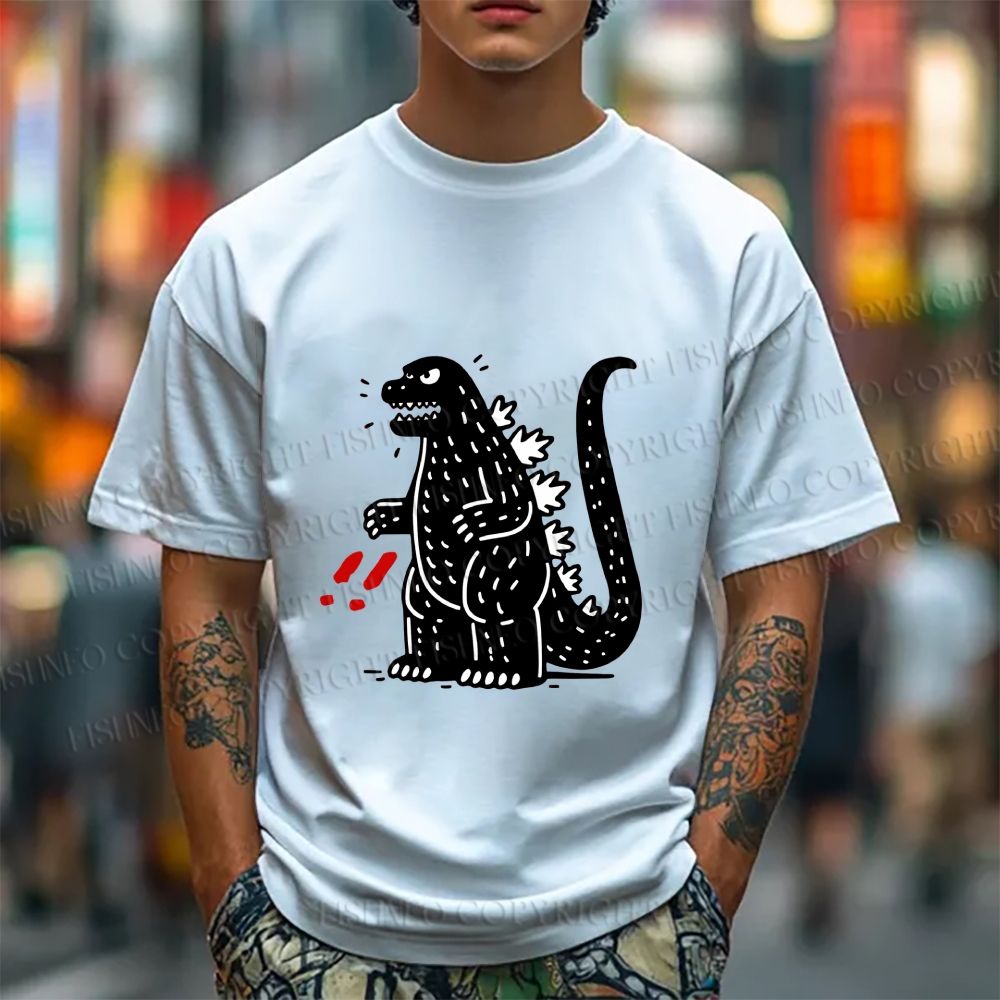 Unisex Godzilla Graffiti Classic Cotton T-shirt
