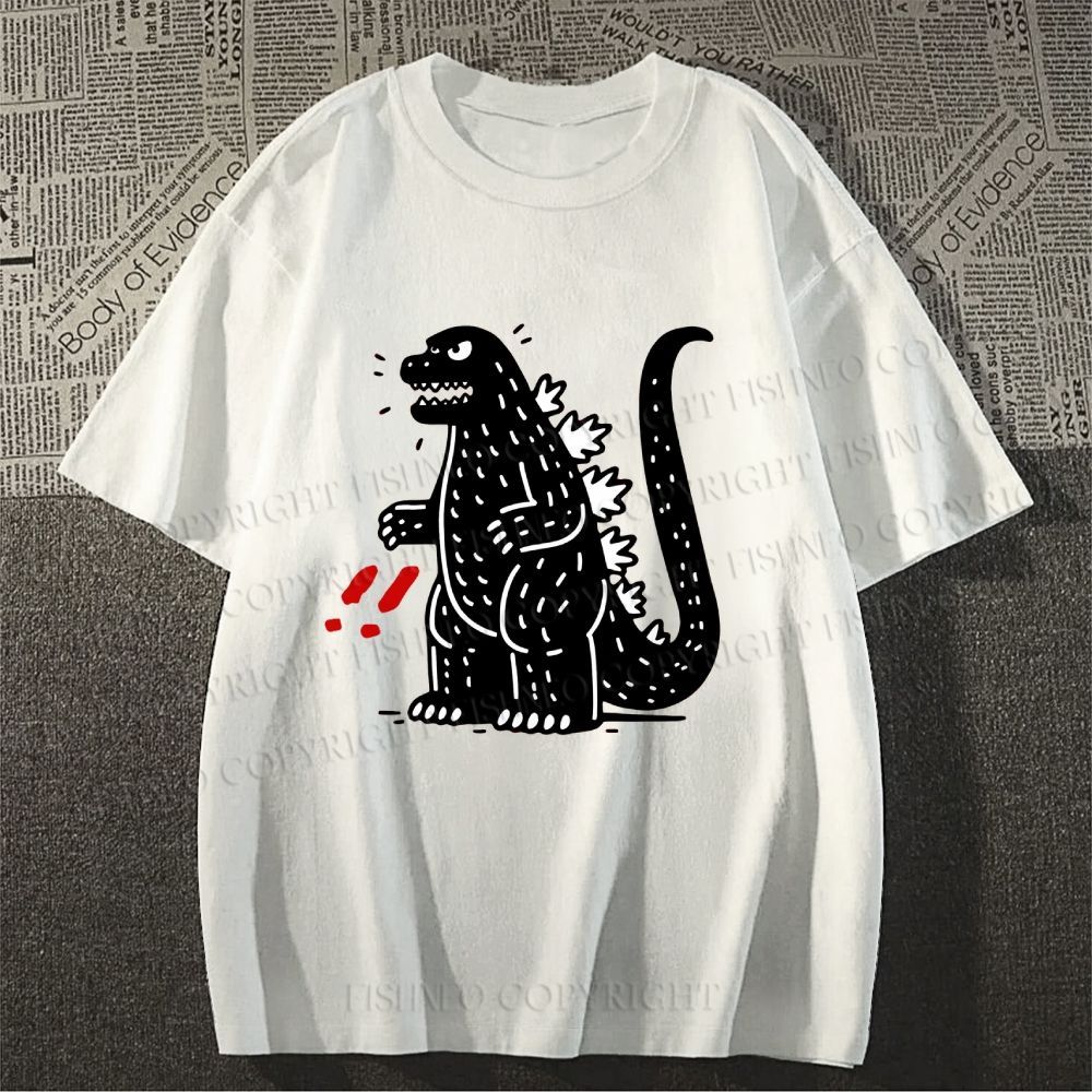 Unisex Godzilla Graffiti Classic Cotton T-shirt