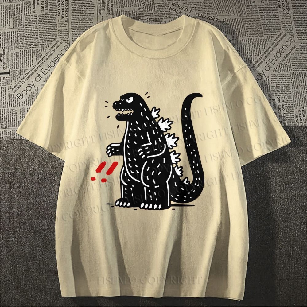 Unisex Godzilla Graffiti Classic Cotton T-shirt