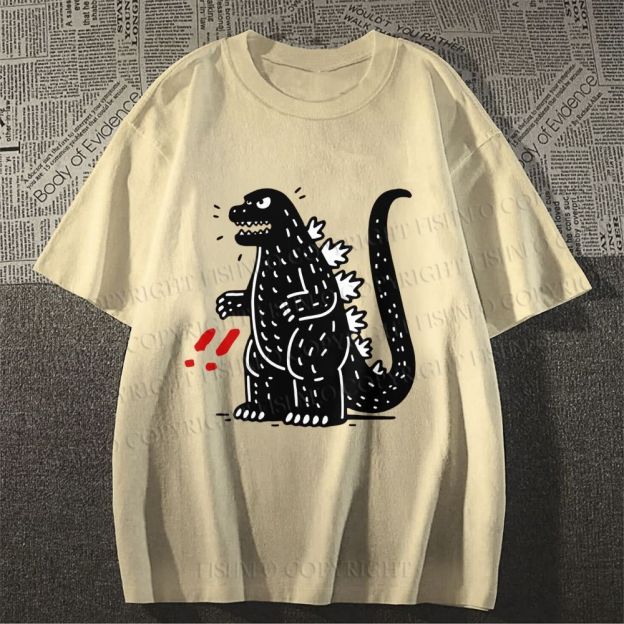 Unisex Godzilla Graffiti Classic Cotton T-shirt