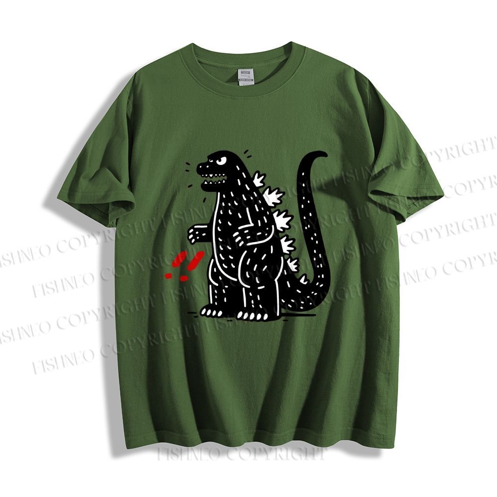 Unisex Godzilla Graffiti Classic Cotton T-shirt