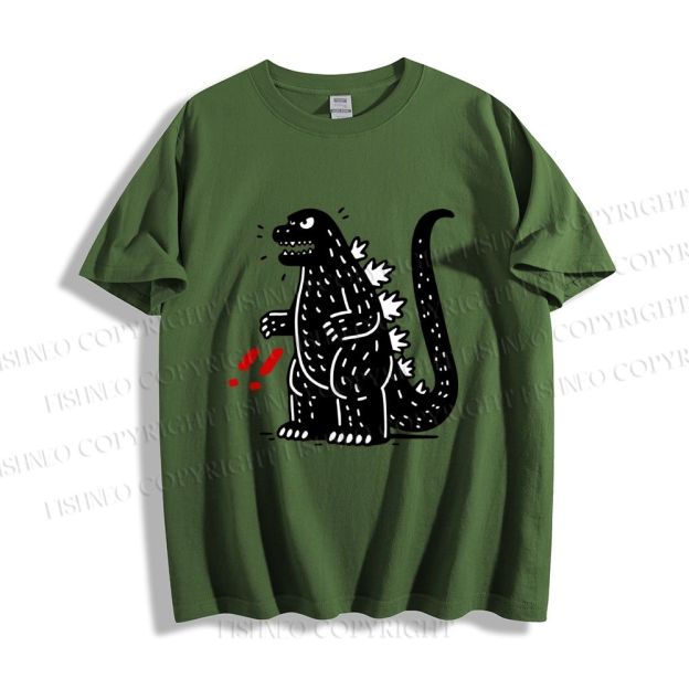 Unisex Godzilla Graffiti Classic Cotton T-shirt