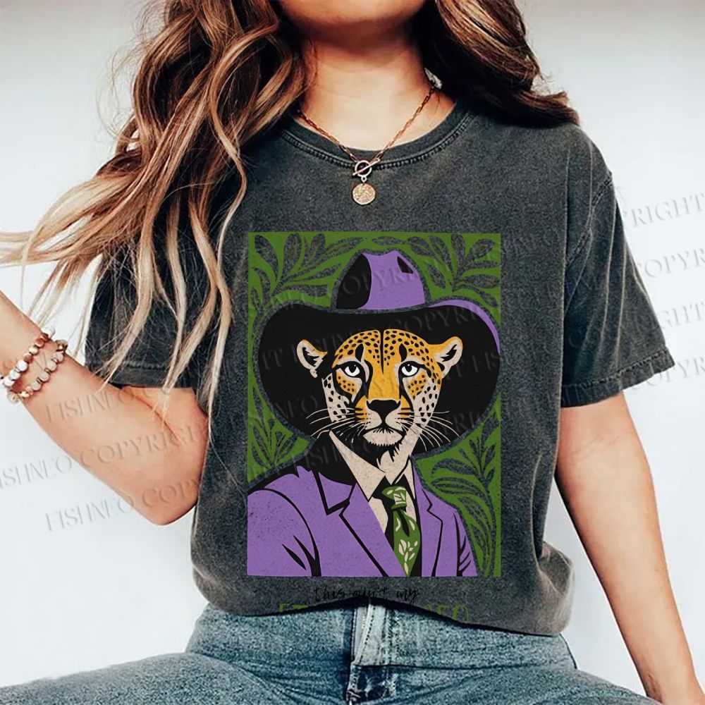 Unisex Leopard First Rodeo Printed Washed Tee