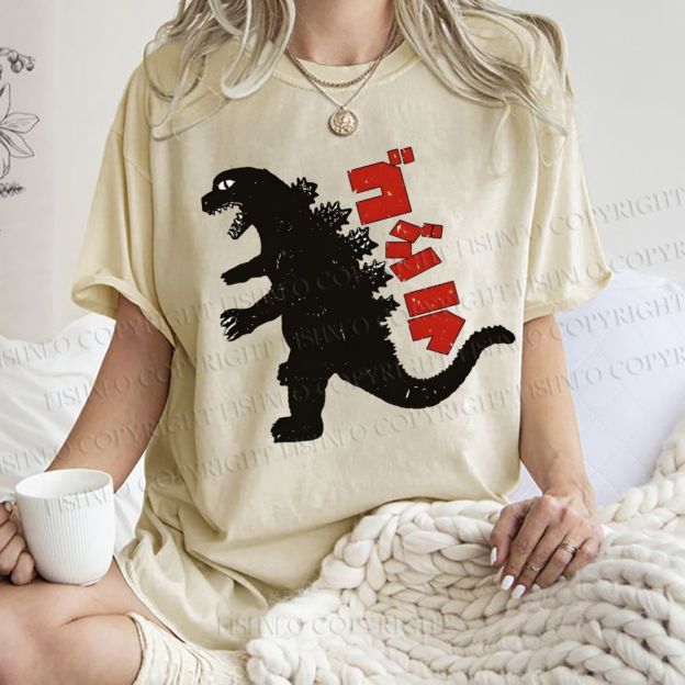 Unisex Monster Printed Washed Tee