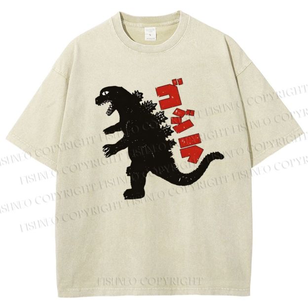 Unisex Monster Printed Washed Tee