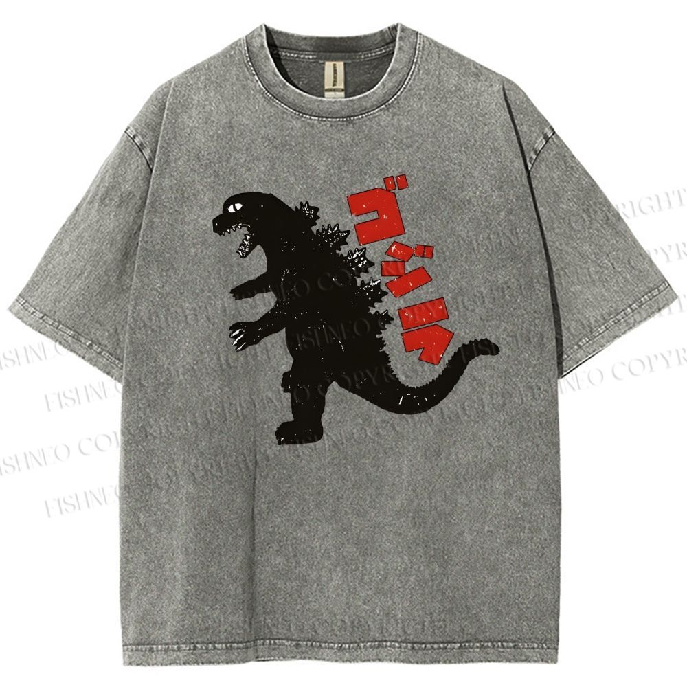 Unisex Monster Printed Washed Tee