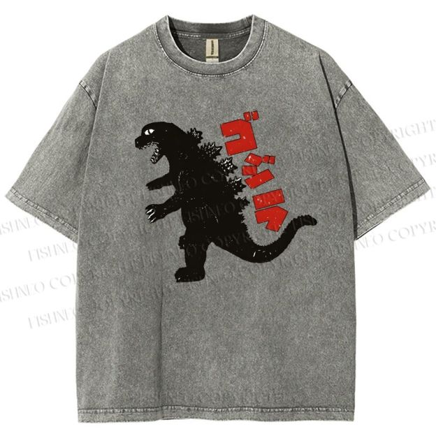 Unisex Monster Printed Washed Tee